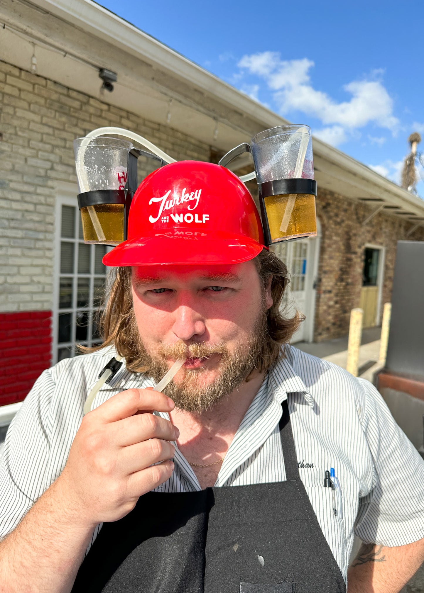 Turkey and the Wolf Beer Helmet