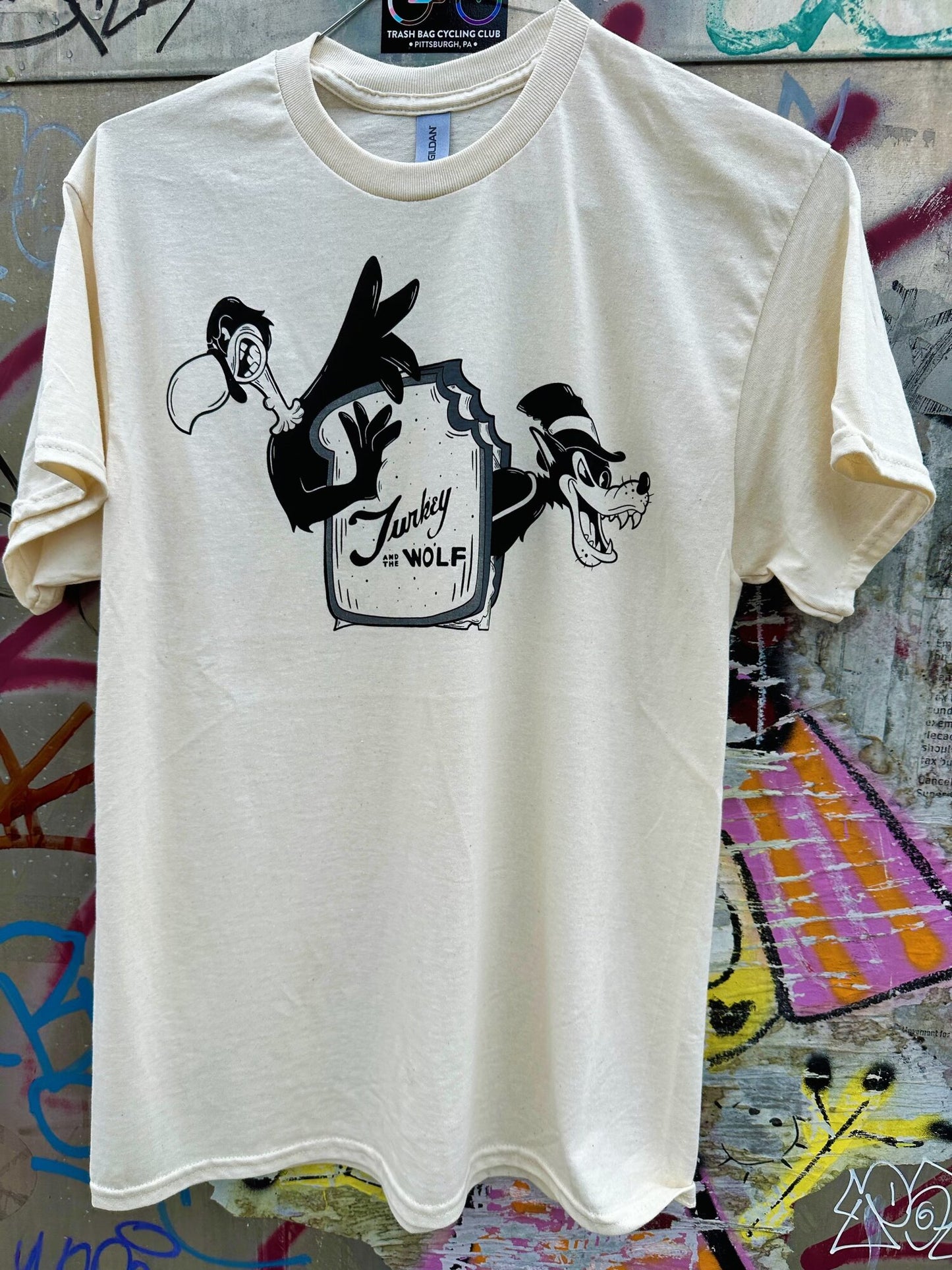 A t-shirt featuring a cartoon character, adding a touch of fun and playfulness to your wardrobe.